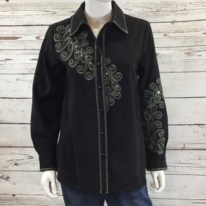 Vintage Bob Mackie Embroidered Shirt